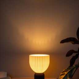 Lamp ?? Black X Snow White Minimalist Modern Lamp 3D Printed Made Of Bioplastic - thumbnail 3
