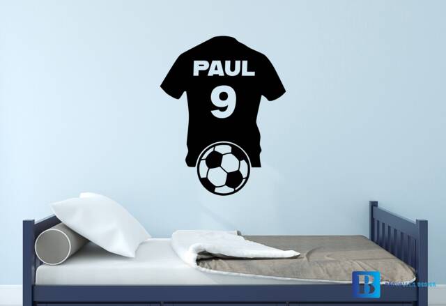 Personalised Football Shirt, Soccer Name & Number, Sports, Wall Art Vinyl Decal Sticker - image 1