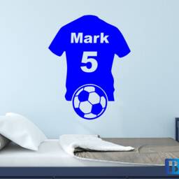 Personalised Football Shirt, Soccer Name & Number, Sports, Wall Art Vinyl Decal Sticker - thumbnail 2