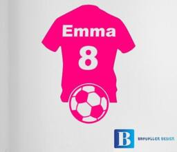 Personalised Football Shirt, Soccer Name & Number, Sports, Wall Art Vinyl Decal Sticker - thumbnail 3