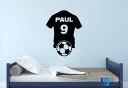 Personalised Football Shirt, Soccer Name & Number, Sports, Wall Art Vinyl Decal Sticker - thumbnail 1