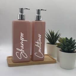 Personalised Pink Square Soap Dispenser Bottle With Silver Pump 250Ml & 500Ml - thumbnail 2