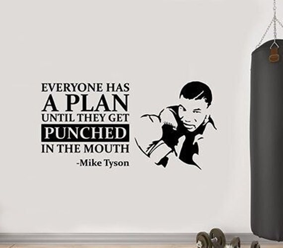 Everyone Has A Plan Tyson Quote Wall Decal Vinyl Sticker Boxer Gift Boxing Motivational Saying Home Sports Room Gym Decor Poster 1Mkq - image 1