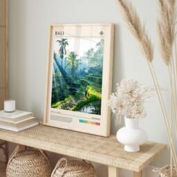 Bali Rice Terraces Travel Poster Modern Indonesia Art Print - thumbnail 2