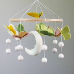 Butterflies Felt Baby Mobile, Unique Nursery Decor - thumbnail 4