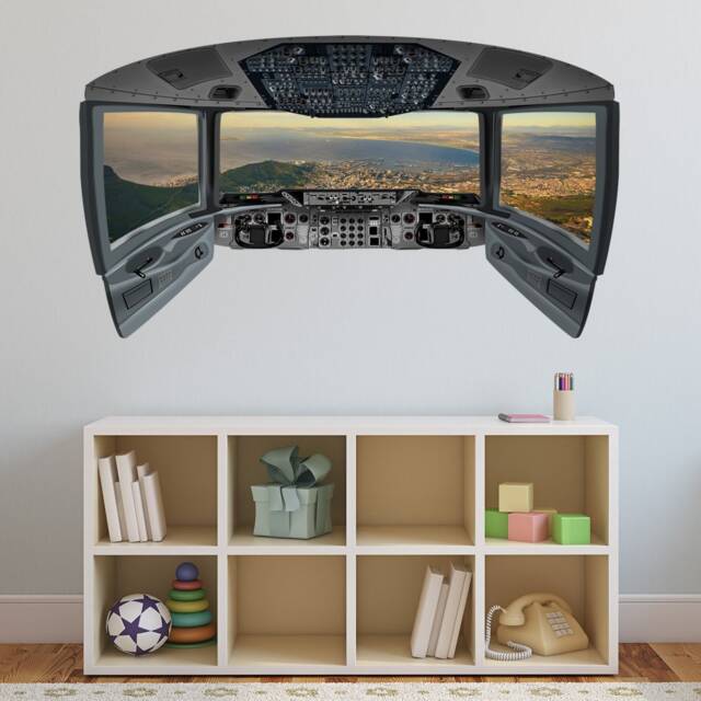 Vwaq Beach Window Wall Sticker - Airplane Pilot Cockpit Decal - Cp13 - image 1