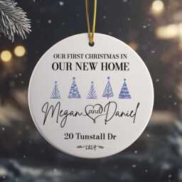 Personalized First Christmas Ornament New Home Ceramic Keepsake - thumbnail 3