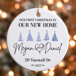 Personalized First Christmas Ornament New Home Ceramic Keepsake - thumbnail 4