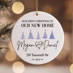 Personalized First Christmas Ornament New Home Ceramic Keepsake - thumbnail 2