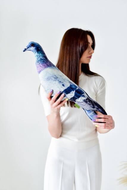 Pigeon Plush Pillow For New Home Decor, Dove Pillow Pigeon Stuffed Animal Bird Plushie Kids Room Or Nursery, Christmas - image 1
