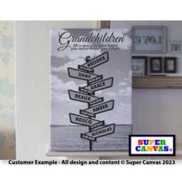 Grandparents Family Wooden Sign Post Personalised Picture Wall Art Framed Canvas Print Mum Dad Nana Grandad Grandma Birthday Christmas Gift - thumbnail 3