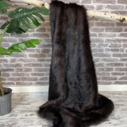 Luxurious Brown Bear Faux Fur Bed Or Sofa Throw With Brown Faux-Suede Lining in A Range Of Sizes - thumbnail 2