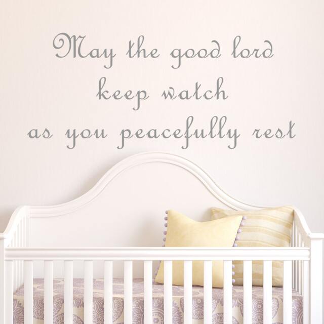May The Good Lord Keep Watch - Nursery Vinyl Wall Decal Quotes Baby Kid Bedroom Decor Stickers- 053 - image 1