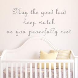 May The Good Lord Keep Watch - Nursery Vinyl Wall Decal Quotes Baby Kid Bedroom Decor Stickers- 053 - thumbnail 1
