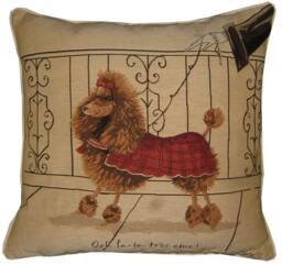 Alex Clark French Poodle Dog Fashion Tapestry Cushion Sham - thumbnail 1