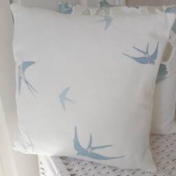 Laura Ashley Birds Cushion Seaspray Blue, Handmade With Zip Closure, 16 - thumbnail 3