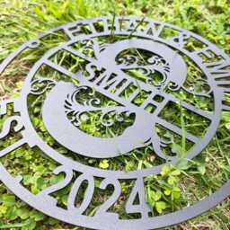 Custom Family Name Metal Sign, Personalized Monogram Initial Wall Decor, Wedding Anniversary Gifts, Last Sign, Iron Housewarming Gift Idea - thumbnail 3