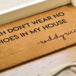 Btch Don't Wear No Shoes in My House Doormat - Roddy Ricch Lyrics Funny Door Mat The Box Tik Tok Fandom - thumbnail 2