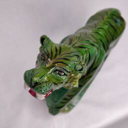 Jade Tiger Statue, Gemstone Animals, Carved Stone Animal Figurines, Tiger Figurine, Stone Animals - thumbnail 4