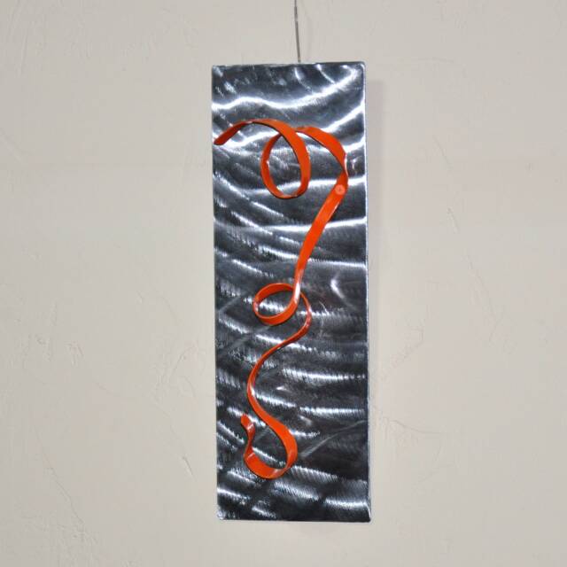 Metal Art - Abstract Art Home Decor Metal Contemporary Wall Sculpture in Wall Mural, Orange - image 1