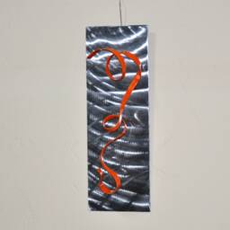 Metal Art - Abstract Art Home Decor Metal Contemporary Wall Sculpture in Wall Mural, Orange - thumbnail 1