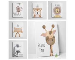 Cute Animal Inspirational Quotes Canvas Art Wall Children Kids Nursery Print Picture Framed Home Decor - thumbnail 1