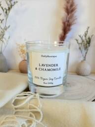 Lavender & Chamomile Candle Vegan Soy Wax Cruelty Free Birthday Gift Christmas 8Oz Scented - thumbnail 1