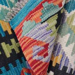 Colourful Runner Rug, Handmade Artisan Afghan Turkish, Scandinavian, Navajo, Bohemian, Flatweave, Natural Wool Kilim Rug 292x78 cm - thumbnail 4
