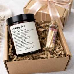 Personalised Fishing Gift - Funny Fan Candle Fisherman Birthday Present For Dad Husband Grandad - thumbnail 2