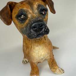 Personalized Pet Clay Folk Art Sculpture Or Memorial Based On Your Pets Photo - thumbnail 4