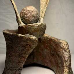 Ascension Ii - Tall Biomorphic Sculpture Faux Bronze Paper Pulp Art One-Of-A-Kind - thumbnail 4