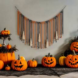 Ghost Garland, Halloween Wall Decor, Spooky Decoration, Macrame, Witchy Gifts, Goth Tapestry, Ghosts, Macrame Home Decor W93 - thumbnail 2