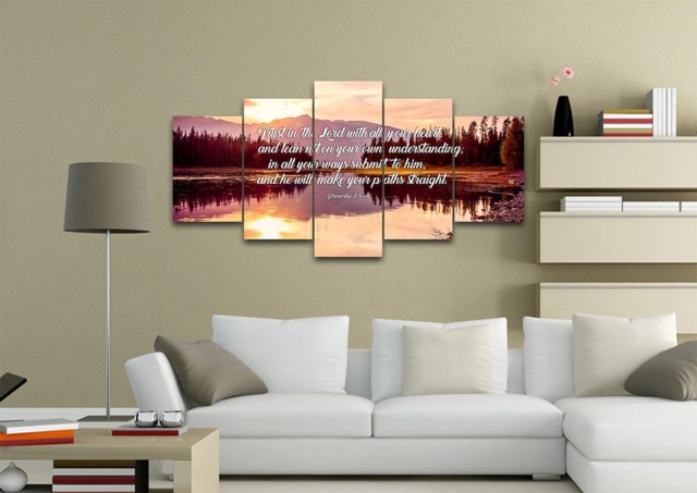 Proverbs 35-6 #8 Niv Trust in The Lord Bible Verse Canvas - Christian Scripture Religious Wall Art Home Decor Paintings - image 1