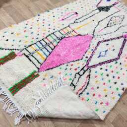 Custom Boujad Rug Authentic Handwoven Moroccan Wool Carpet - thumbnail 4