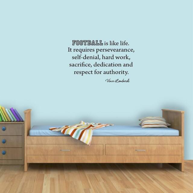 Vwaq Football Is Like Life. It Requires Persevearance, Self-Denial, Hard Work, Sacrifice... Vince Lombardi Wall Decal Vwaq-K1557 - image 1