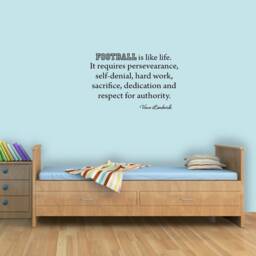 Vwaq Football Is Like Life. It Requires Persevearance, Self-Denial, Hard Work, Sacrifice... Vince Lombardi Wall Decal Vwaq-K1557 - thumbnail 1