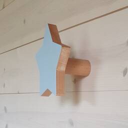 Beech Wood Star Wall Hook Nursery Decor, Kids Room - thumbnail 3