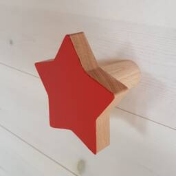 Beech Wood Star Wall Hook Nursery Decor, Kids Room - thumbnail 2