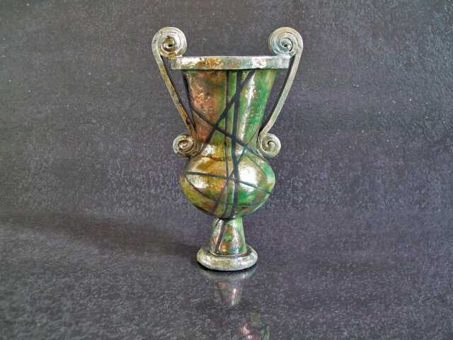 Mini Raku Krater Vase - Antique Greek-style Vessel With Spiraled Handles Handcrafted & Unique Customizable Color - image 1
