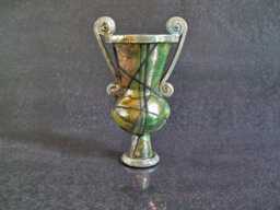 Mini Raku Krater Vase - Antique Greek-style Vessel With Spiraled Handles Handcrafted & Unique Customizable Color - thumbnail 1