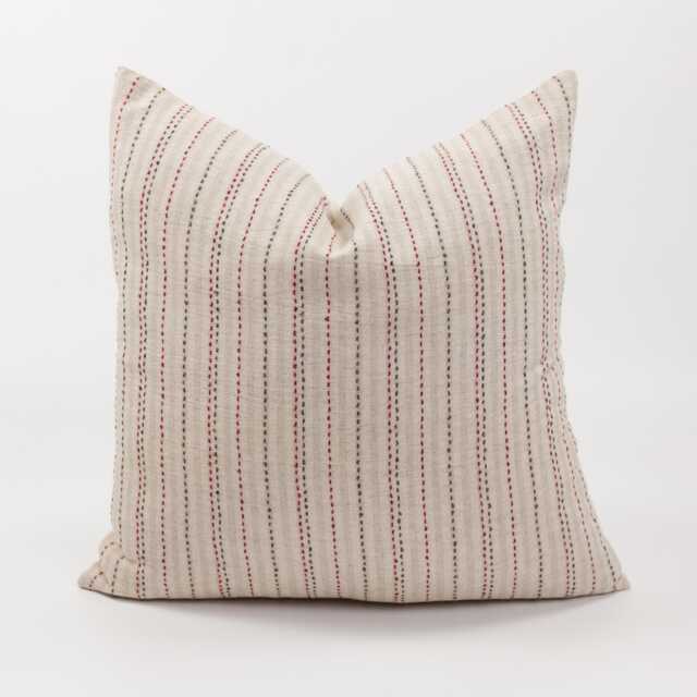 striped Dotted Linen Cotton Throw Pillow Cover, Farmhouse Cushion - image 1