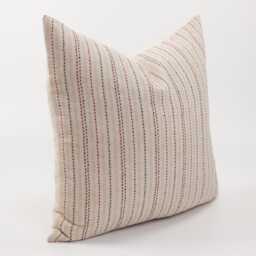 striped Dotted Linen Cotton Throw Pillow Cover, Farmhouse Cushion - thumbnail 3