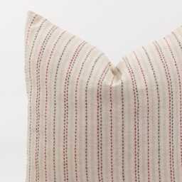 striped Dotted Linen Cotton Throw Pillow Cover, Farmhouse Cushion - thumbnail 2