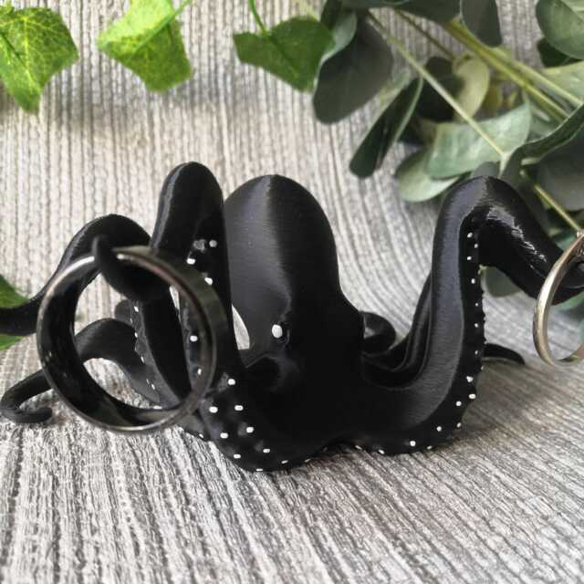 Octopus Ring Holder, Sealife Gift, Statue, Alternative Home Decor, Unusual Figurine, Nautical Ornament - image 1
