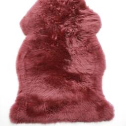 Marsala Plum Colour Luxury Silky Soft Genuine Sheepskin Rug - thumbnail 4