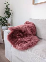 Marsala Plum Colour Luxury Silky Soft Genuine Sheepskin Rug - thumbnail 1