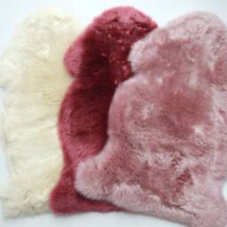 Marsala Plum Colour Luxury Silky Soft Genuine Sheepskin Rug - thumbnail 3