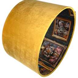 Velvet Quirky Animal Lampshade For Ceiling & Table Lamps - Fox, Cat, Tiger, & Dogs in Victorian Clothing - thumbnail 2