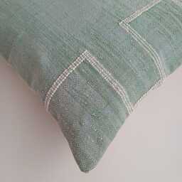 Moroccan Cactus Silk Cushion Cover, Handmade Sage Green Sabra Throw Pillow, Scatter 20''x20''/50x50 cm - thumbnail 3