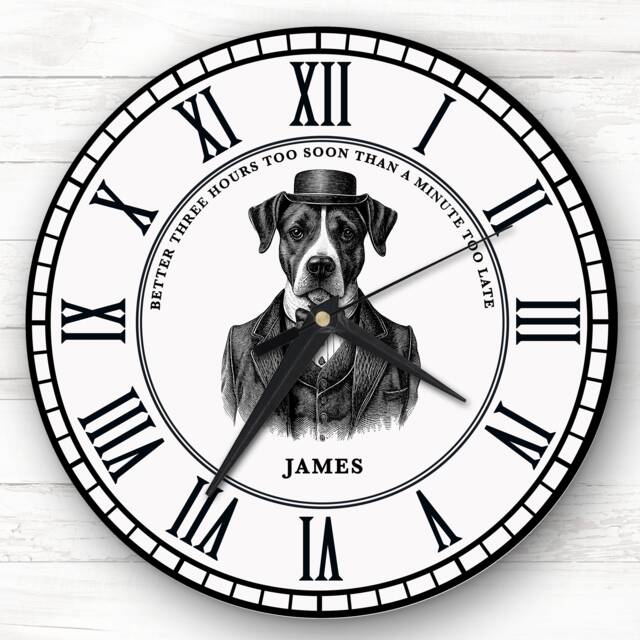 Business Dog in Suit Personalised Gift Clock - image 1